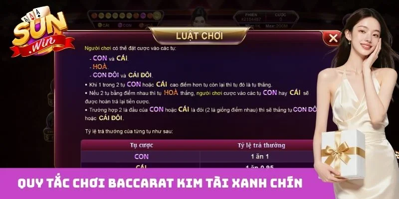 Quy tắc chơi Baccarat Kim Tài xanh chín